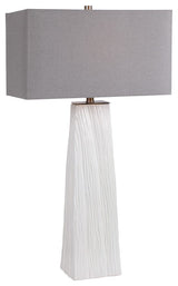 Uttermost Sycamore White 1-Light Table Lamp, Brushed Nickel, 28383