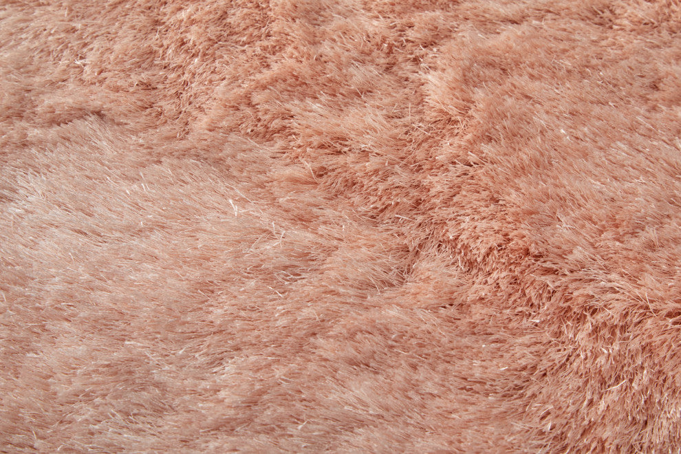 Weave & Wander Armada Plush Shag Rug, Blush, 8'x8' Round