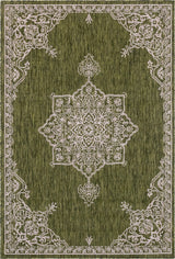 Rug Unique Loom Outdoor Traditional Green Rectangular 6' 0 x 9' 0