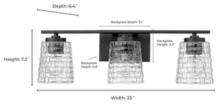 3 Light 23 in. Matte Black Vanity Light