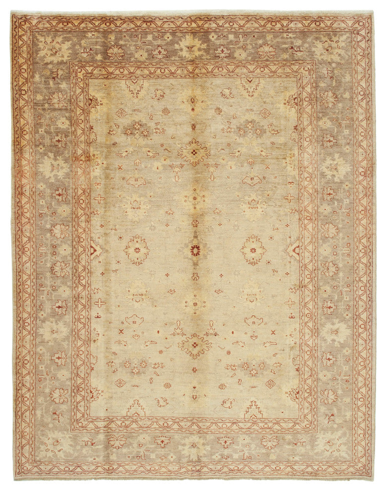 Rug N Carpet - Handwoven Oriental 9' 0" x 11' 9" Unique Oushak Area Rug