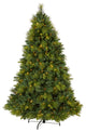 6.5' North Carolina Pine Faux Xmas Tree W/Lights, Bendable Branches & Pinecones