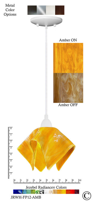 Jezebel Radiance Flame Small Pendant, Amber