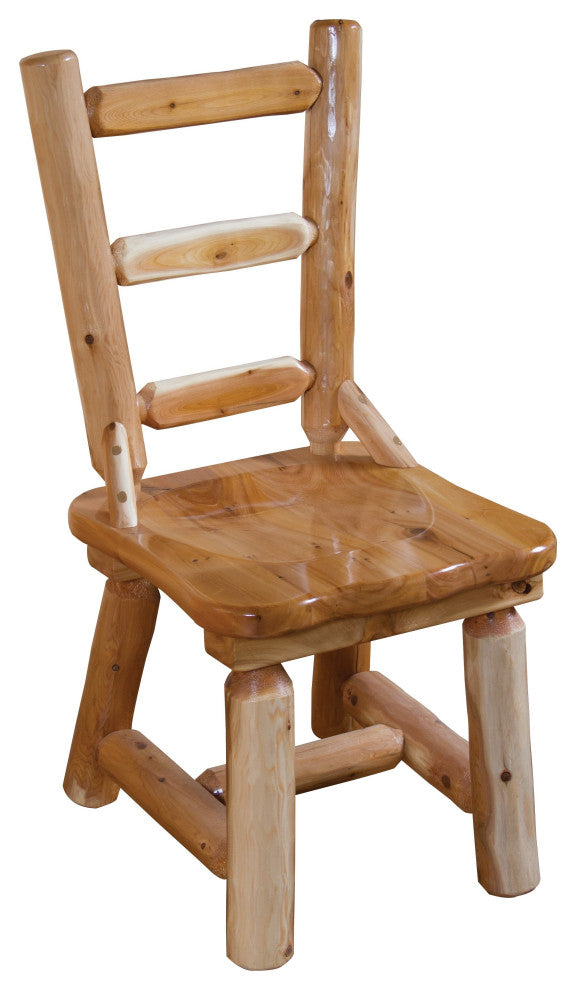 White Cedar Log Ladder Back Dining Chair