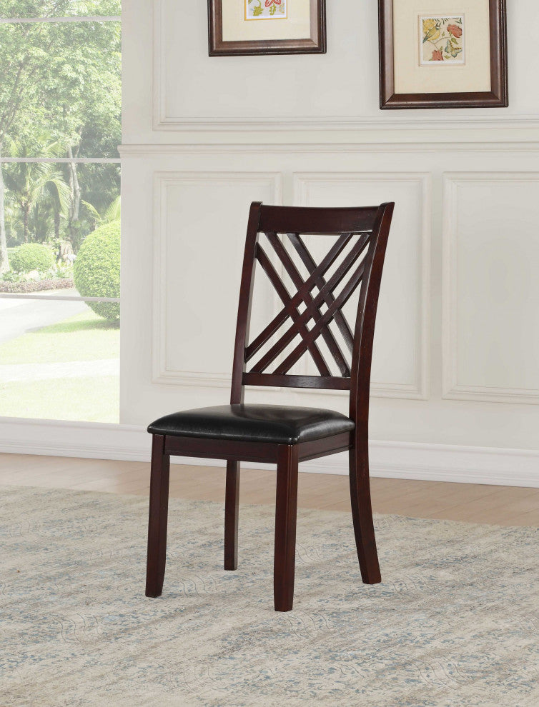 HomeRoots 18" X 22" X 41" 2pc Black And Espresso Side Chair