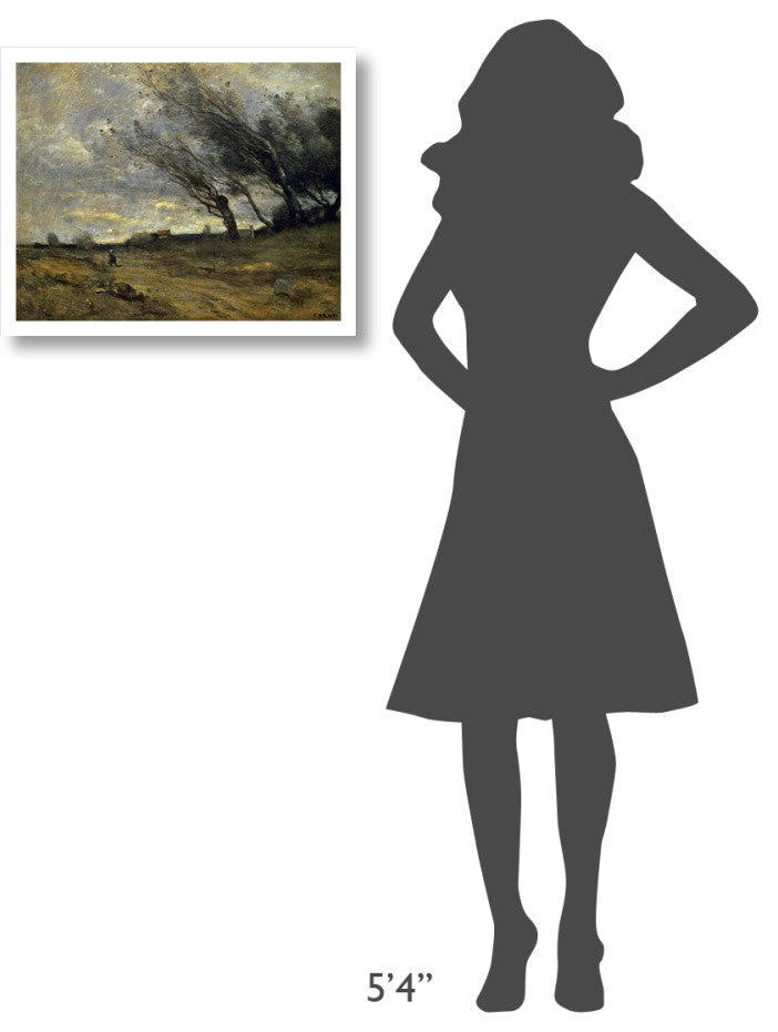 "A Gust of Wind" Digital Paper Print by Jean-Baptiste-Camille Corot, 24"x19"