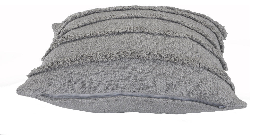 Overtufted Solid Throw Pillow, Gray