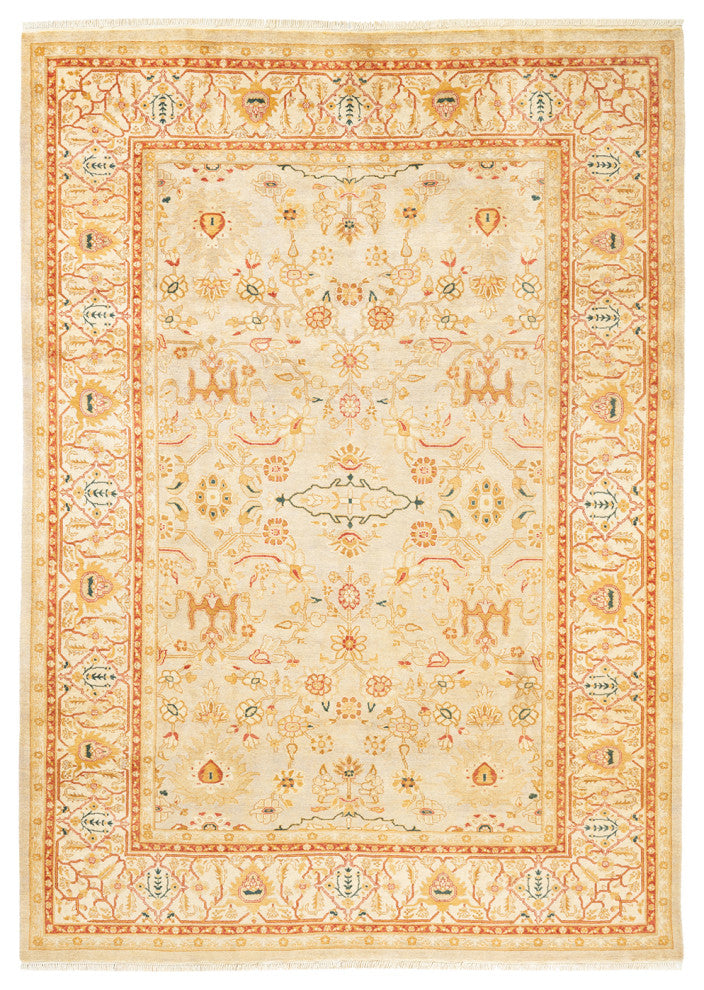 June, One-of-a-Kind Hand-Knotted Area Rug Ivory, 6'4"x8'8"
