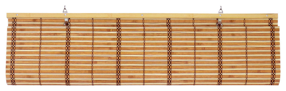 Burnt Bamboo Cordless Window Shade, Two-tone Honey, 72" W