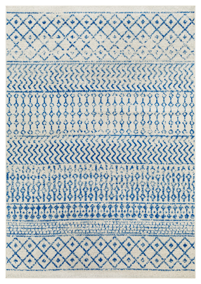 Surya Elaziz ELZ-2368 Machine Woven Area Rug, Cream, 6'7" x 9'