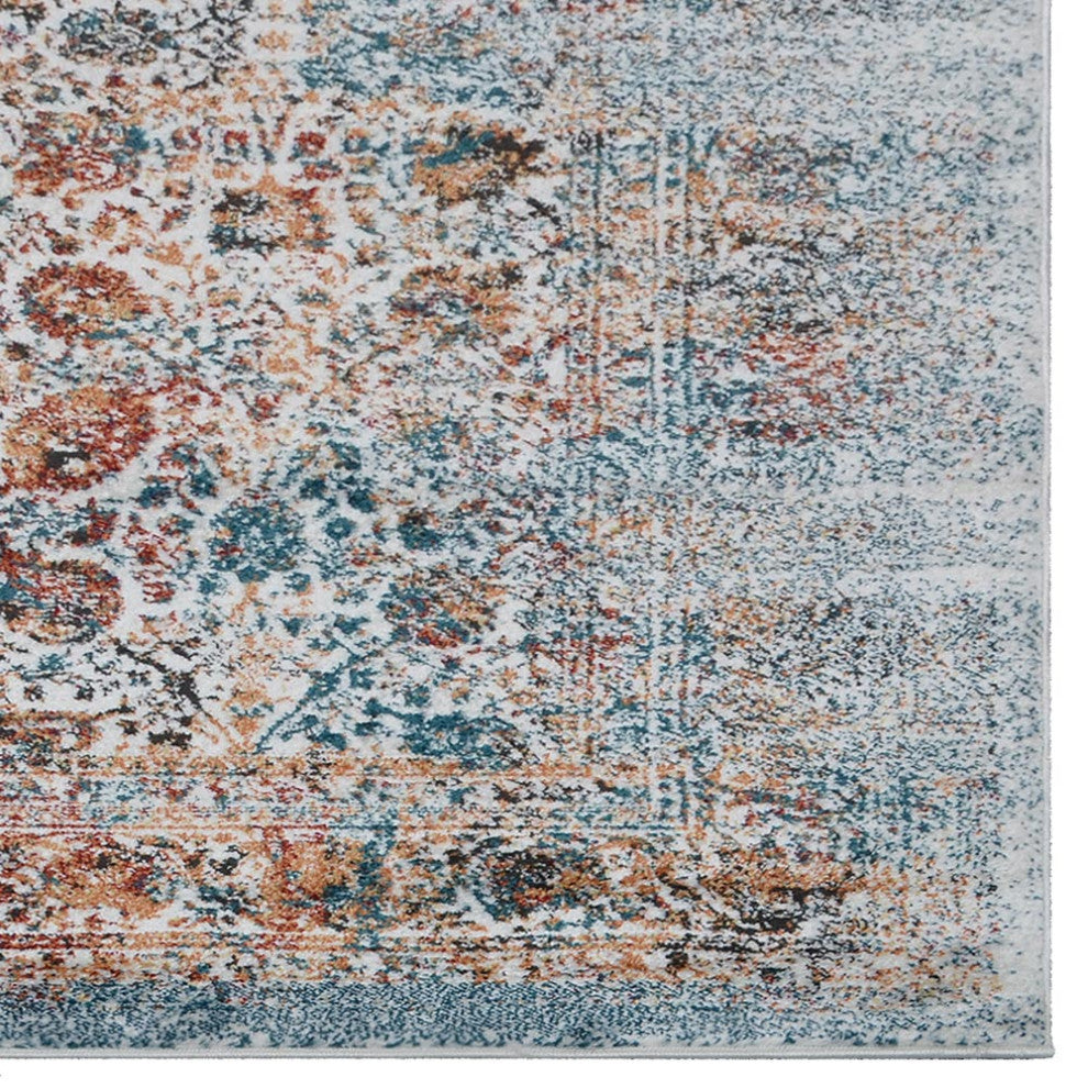 MACHINE MADE HEATSET POLYPROPYLENE AREA RUGS -Ivory Color,Oriental Design, [Rectangle] 6'7''x9'