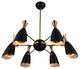 CWI LIGHTING 1016P43-6-129 12 Light Down Chandelier w Matte Black & Satin Gold