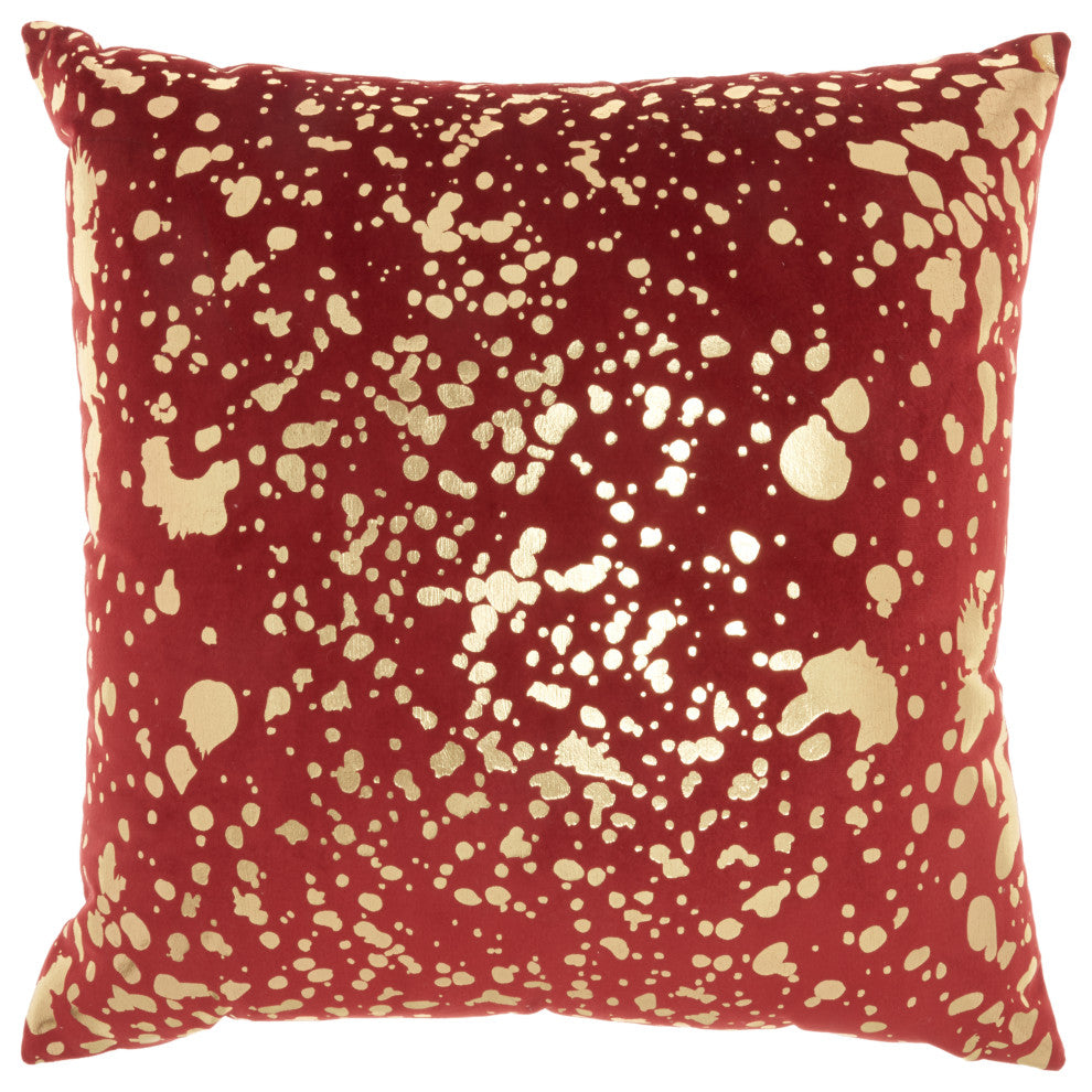 Nourison QY168 Throw Pillow, Deep Red, 18" x 18"