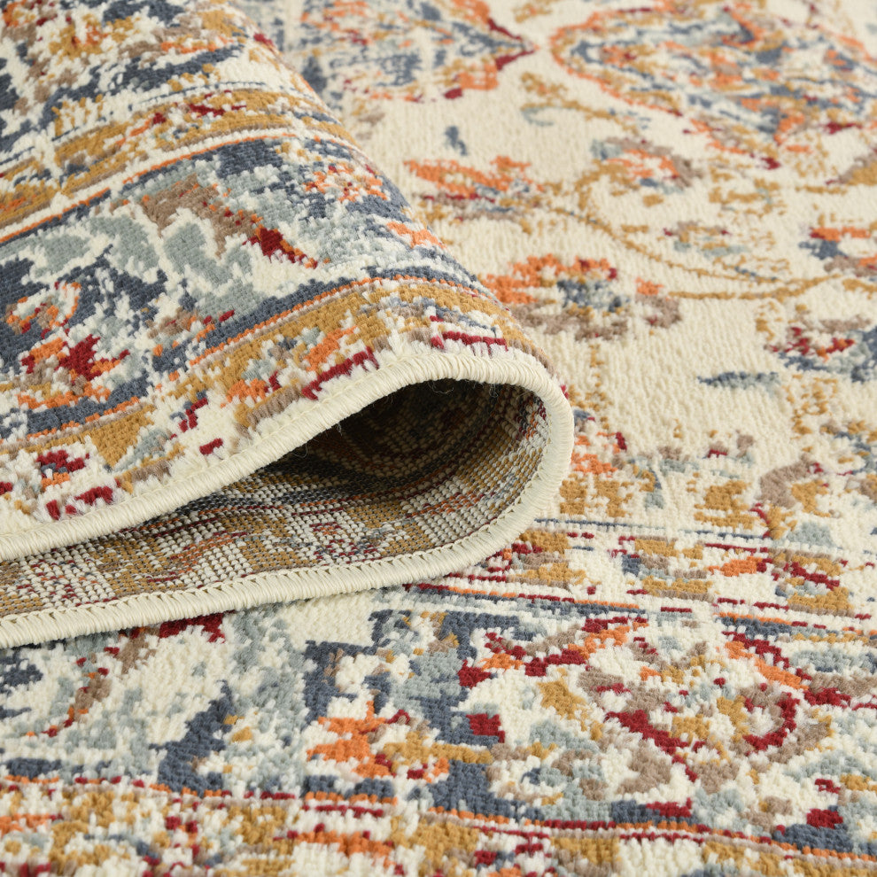 Athinai Lanette Ivory Medallion Area Rug, 2'x3'