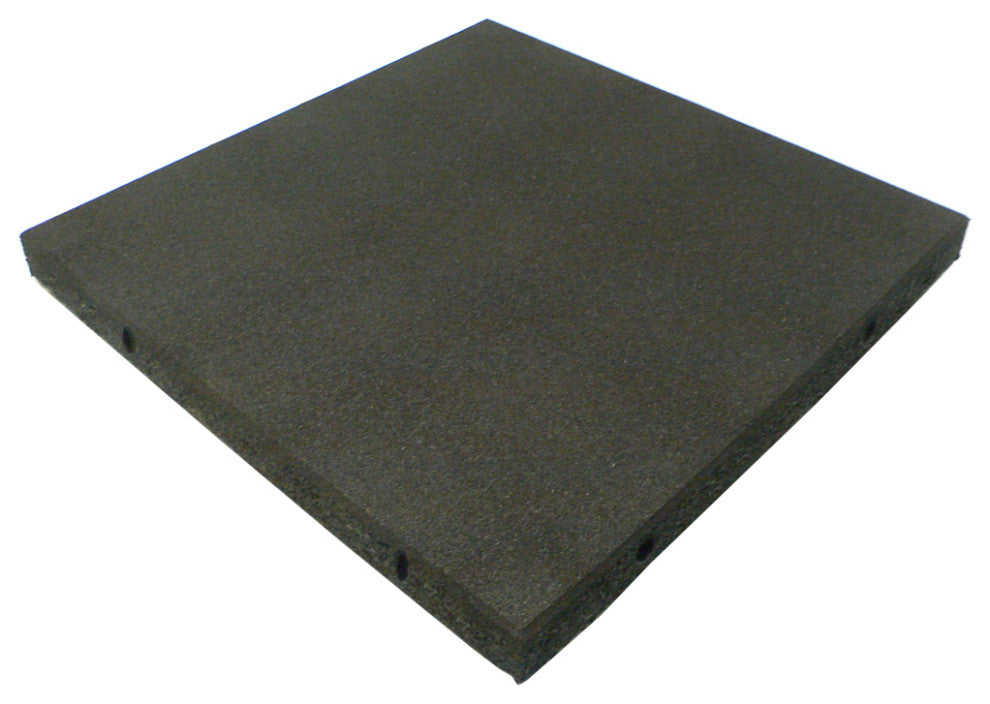 Rubber-Cal Eco-Safety Interlocking Tiles, 2.5", Black, 16 Pack