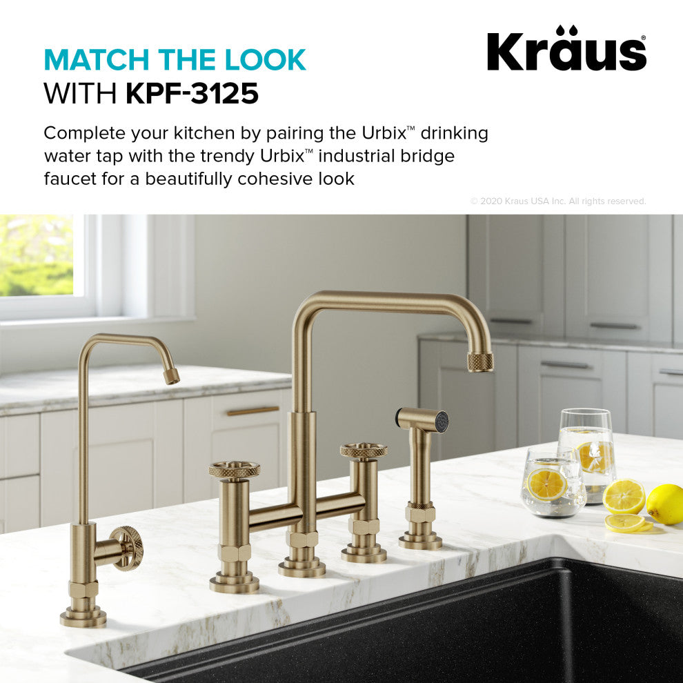 Urbix Drinking Water Dispenser Beverage Kitchen Faucet, Brushed Gold