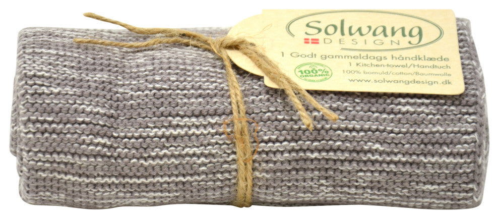 Danish Cotton Knitted Kitchen Towel Made With 100% Certified Organic Cotton, Organic Light Grey
