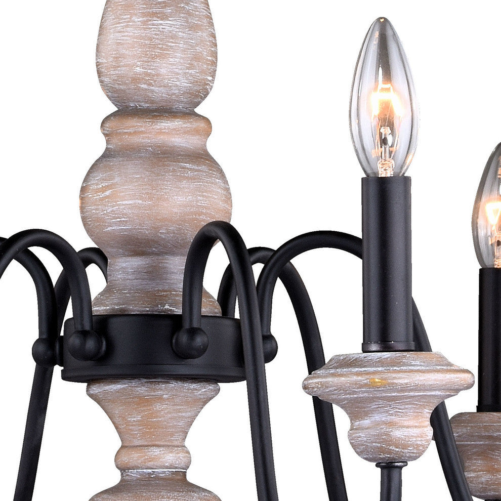 Georgetown 6-Light Chandelier Vintage Ash with Oil Burnished Bronze