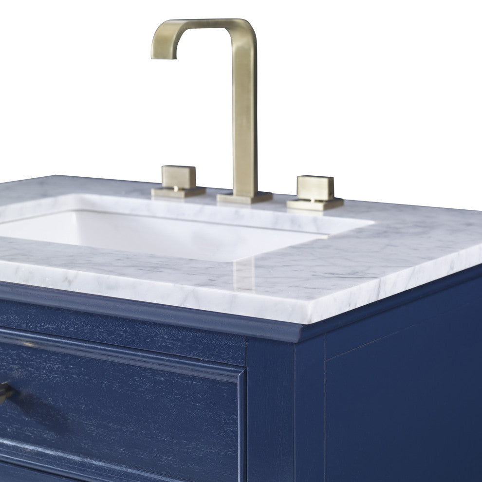 Ambella Home Collection - Louvered Medium Sink Chest - Cadet Blue - 7590-110-221