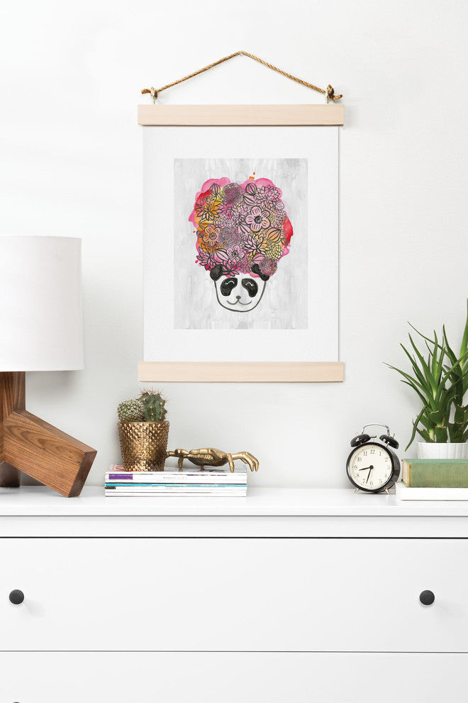 Deny Designs Dash And Ash Panda Flowers Art Print