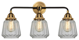 288-3W-BAB-G142-LED 3 Light 24" Bath Vanity Light, Black Antique Brass