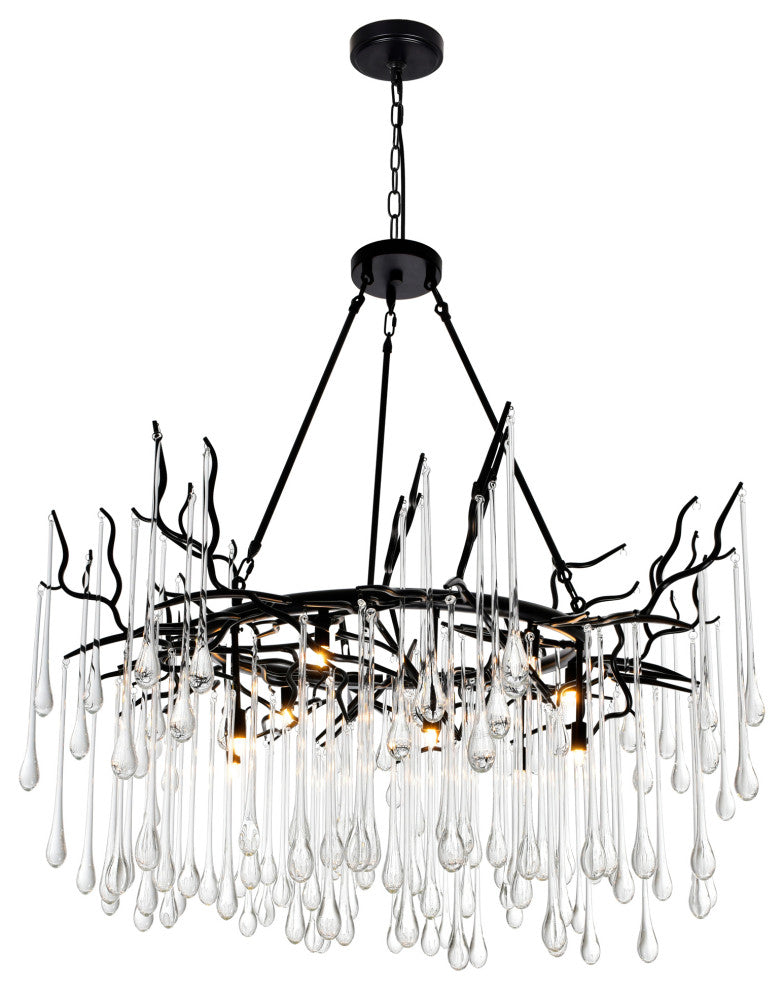 Anita 12 Light Chandelier With Black Finish
