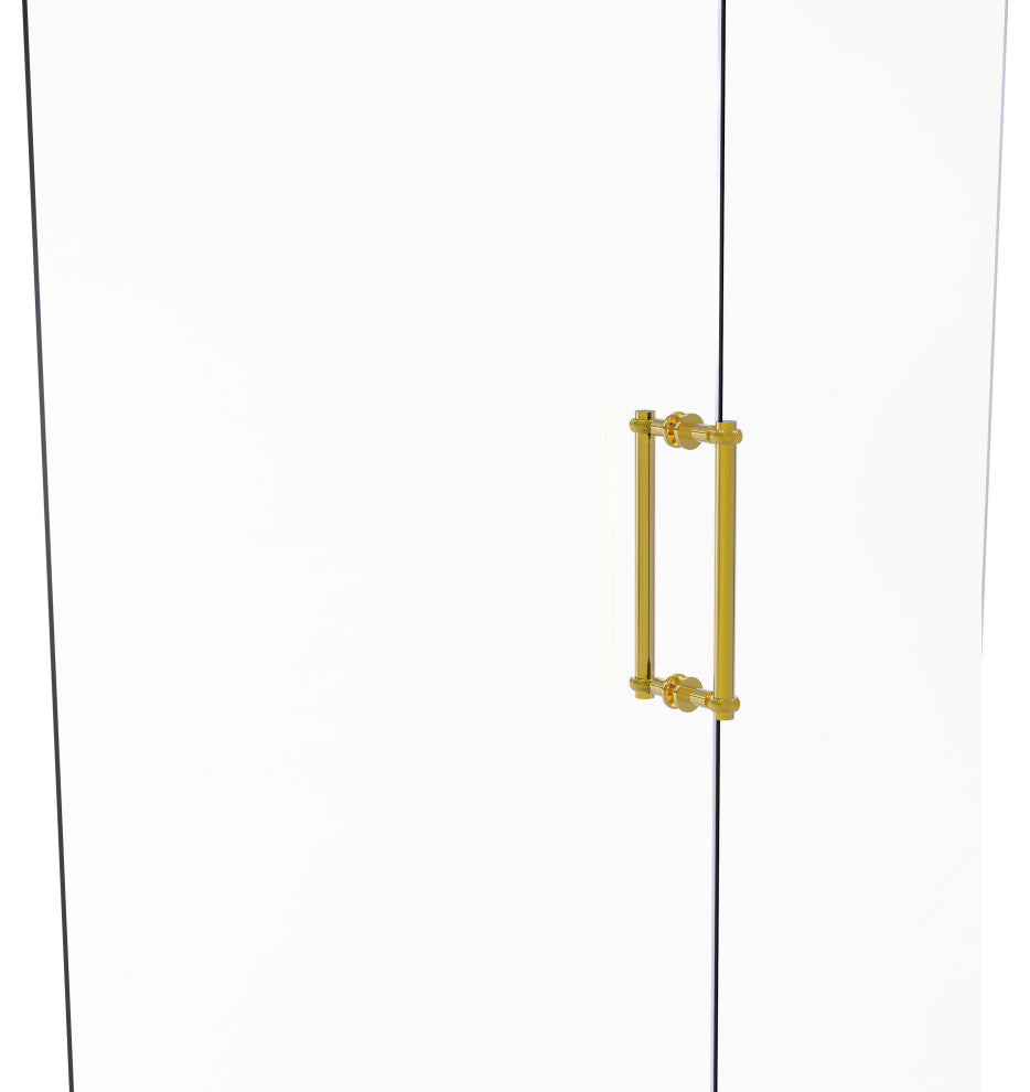 Contemporary 12" Twisted Accent Back to Back Shower Door Pull, Polished Brass