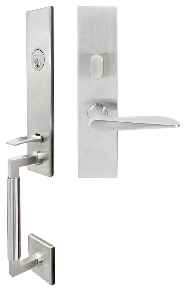 Ecco Lever, Mortise Entry Handleset, Left Hand, Satin Stainless Steel