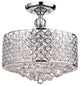 Jereon Cross Hatch Round Ceiling Lamp, Chrome