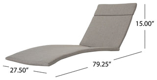 GDF Studio Soleil Outdoor Chaise Lounge Cushion, Charcoal