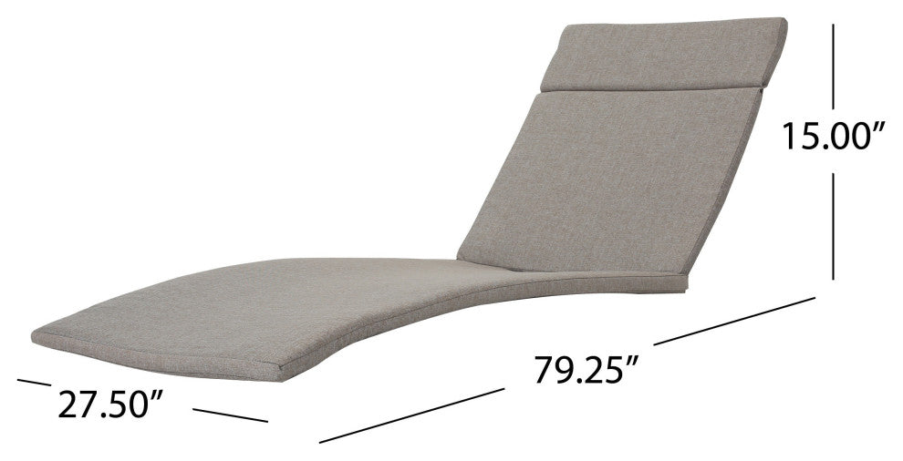 GDF Studio Soleil Outdoor Chaise Lounge Cushion, Charcoal