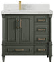 Aberdeen 36 Left Offset Bath Vanity in Pewter Green 2" Calacatta Nuvo