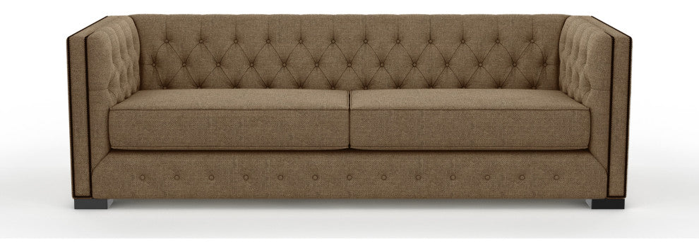 Nativa Interiors Mirel 94" Sofa, Brown, Deep Plush Depth