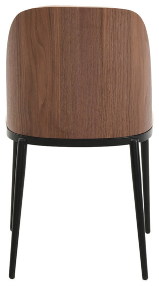 LeisureMod Tule Dining Side Chair, Set of 2, Walnut/Light Brown