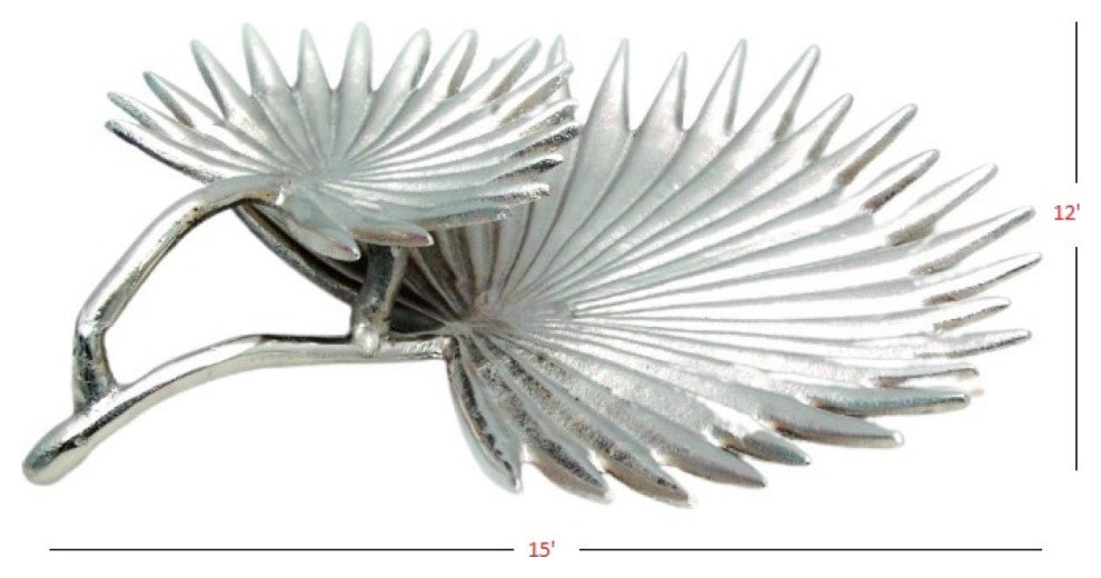Contemporary Double Leaf Design Serving Tray