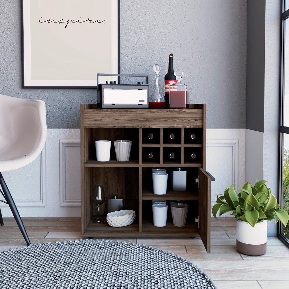 DEPOT E-SHOP Pasadena Bar Cabinet With Divisions