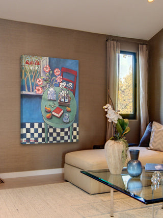 "Latable en vert" Painting Print on Wrapped Canvas