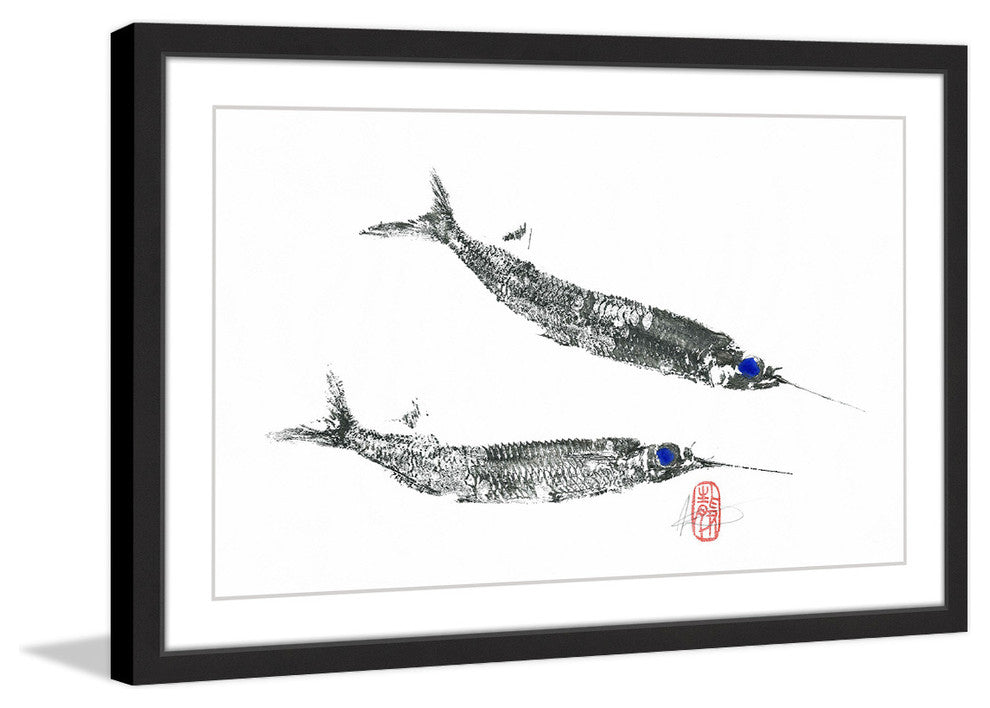 "Needle Fish" Framed Painting Print, 30"x20"