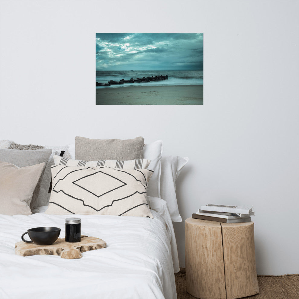 Blue Morning at Rehoboth Coastal Wall Art Unframed Photo Paper Print, 24" X 36"