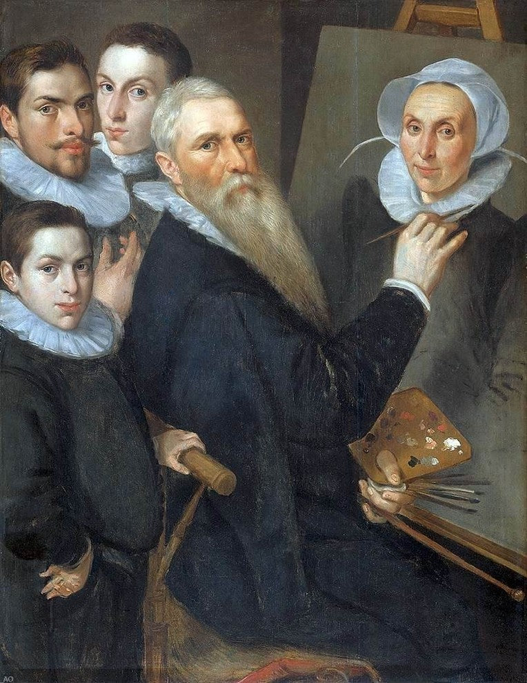 I Jacob Delff Portrait of the Artist and His Family Gallery Wrap Canvas, 21"x28"