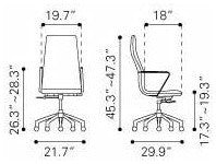 Zuo Modern Herald High Back Office Chair