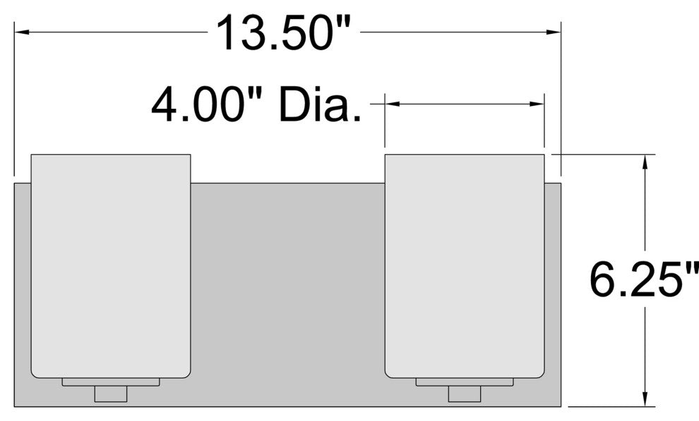 Access Lighting 62581LEDDLP/CLR Oslo 2 Light 14"W LED Vanity - Matte Black