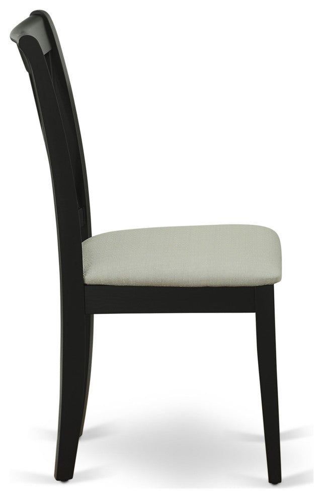 5Pc Dining Set, Round Table, Four Kitchen Chairs, Black Finish