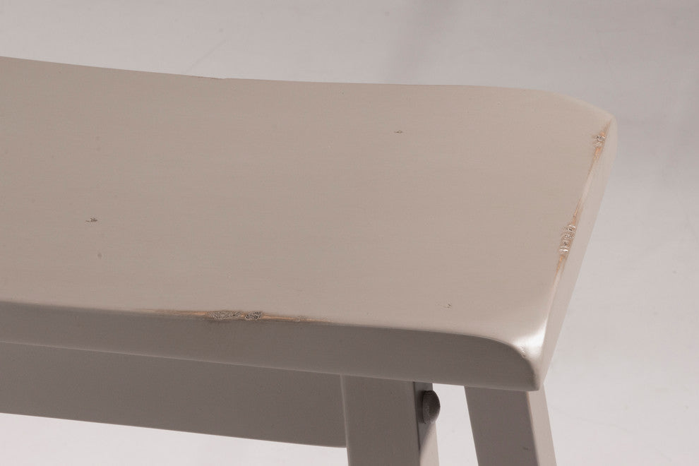 Hillsdale Moreno Wood Backless Bar Height Stool with Saddle Style Seat