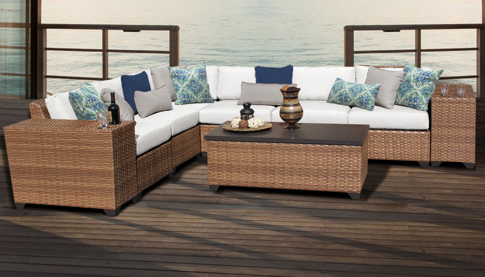 Laguna 9 Piece Outdoor Wicker Patio Furniture Set 09b