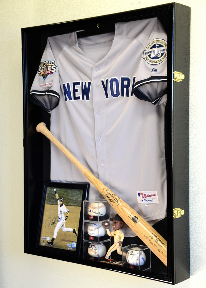 Extra Deep Jersey, Shadow Box Display Case With 98% UV, Black