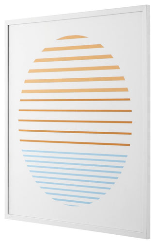 Safavieh Linear Horizon, 24 X 24 Inch, Orange/Ivory, Framed Wall Art
