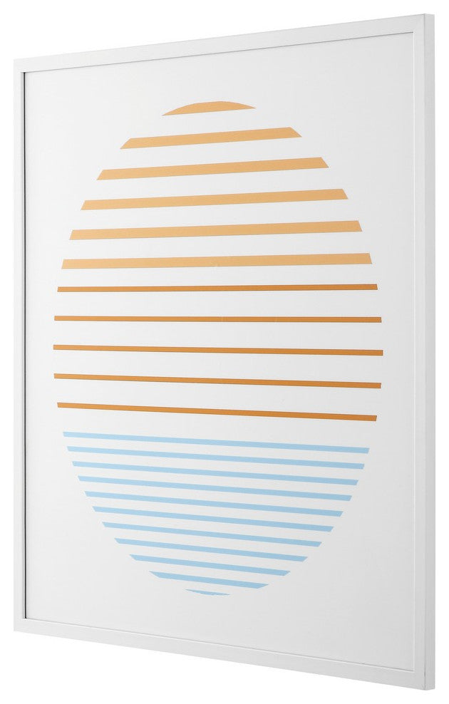 Safavieh Linear Horizon, 24 X 24 Inch, Orange/Ivory, Framed Wall Art
