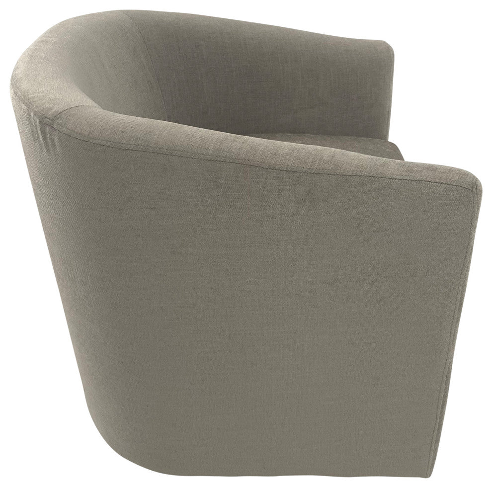 Ingran Barrel Swivel Upholstered Accent Chair, Gray