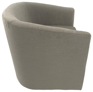Ingran Barrel Swivel Upholstered Accent Chair, Gray